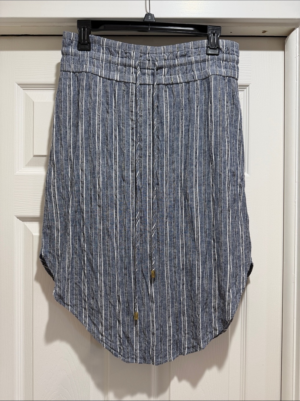 INC International Concepts Blue and White Striped High-Low Skirt